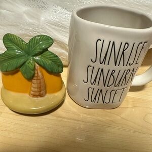 Rae Dunn mug with topper